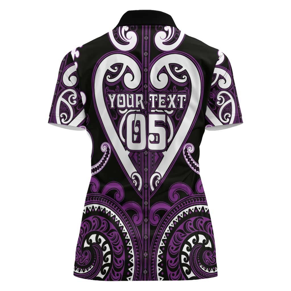 Custom Aotearoa Rangitane Women Polo Shirt Maori Tribal Pattern