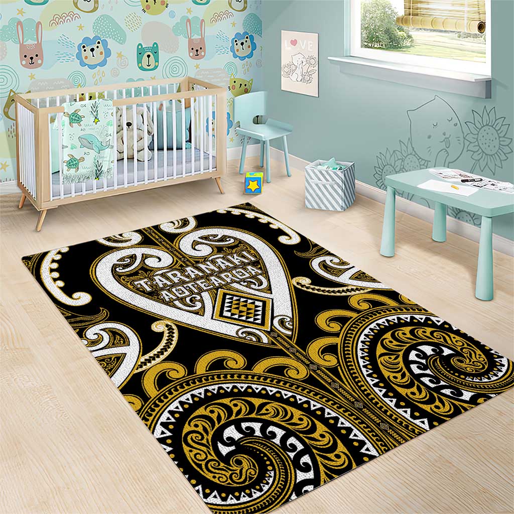 Aotearoa Taranaki Area Rug Maori Tribal Pattern