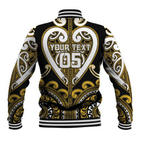 Custom Aotearoa Taranaki Baseball Jacket Maori Tribal Pattern