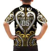 Custom Aotearoa Taranaki Family Matching Short Sleeve Bodycon Dress and Hawaiian Shirt Maori Tribal Pattern