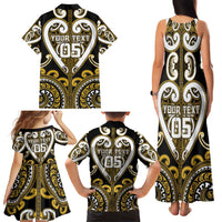 Custom Aotearoa Taranaki Family Matching Tank Maxi Dress and Hawaiian Shirt Maori Tribal Pattern LT05 - Polynesian Pride
