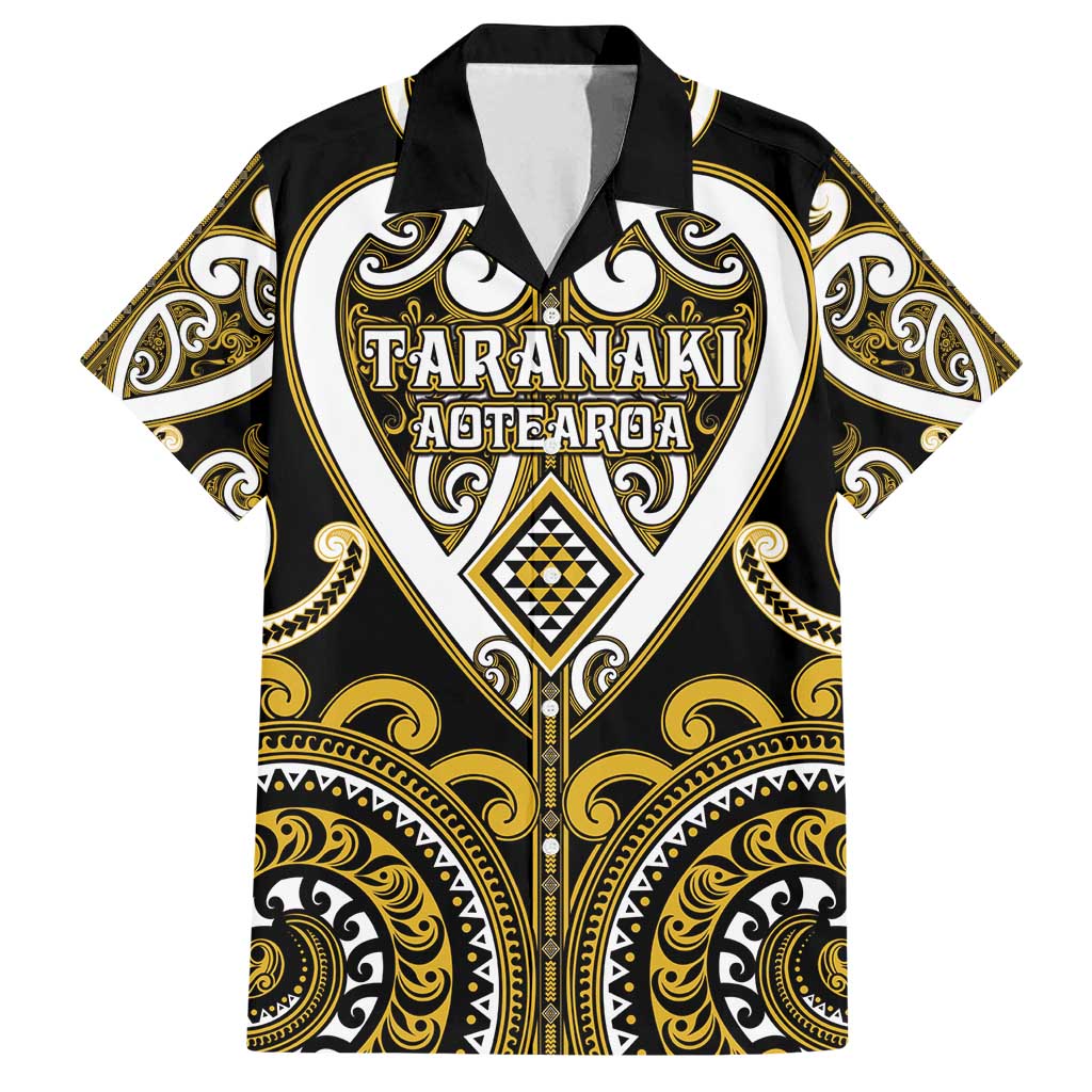 Custom Aotearoa Taranaki Family Matching Tank Maxi Dress and Hawaiian Shirt Maori Tribal Pattern LT05 Dad's Shirt - Short Sleeve Yellow - Polynesian Pride
