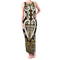 Custom Aotearoa Taranaki Family Matching Tank Maxi Dress and Hawaiian Shirt Maori Tribal Pattern LT05 Mom's Dress Yellow - Polynesian Pride