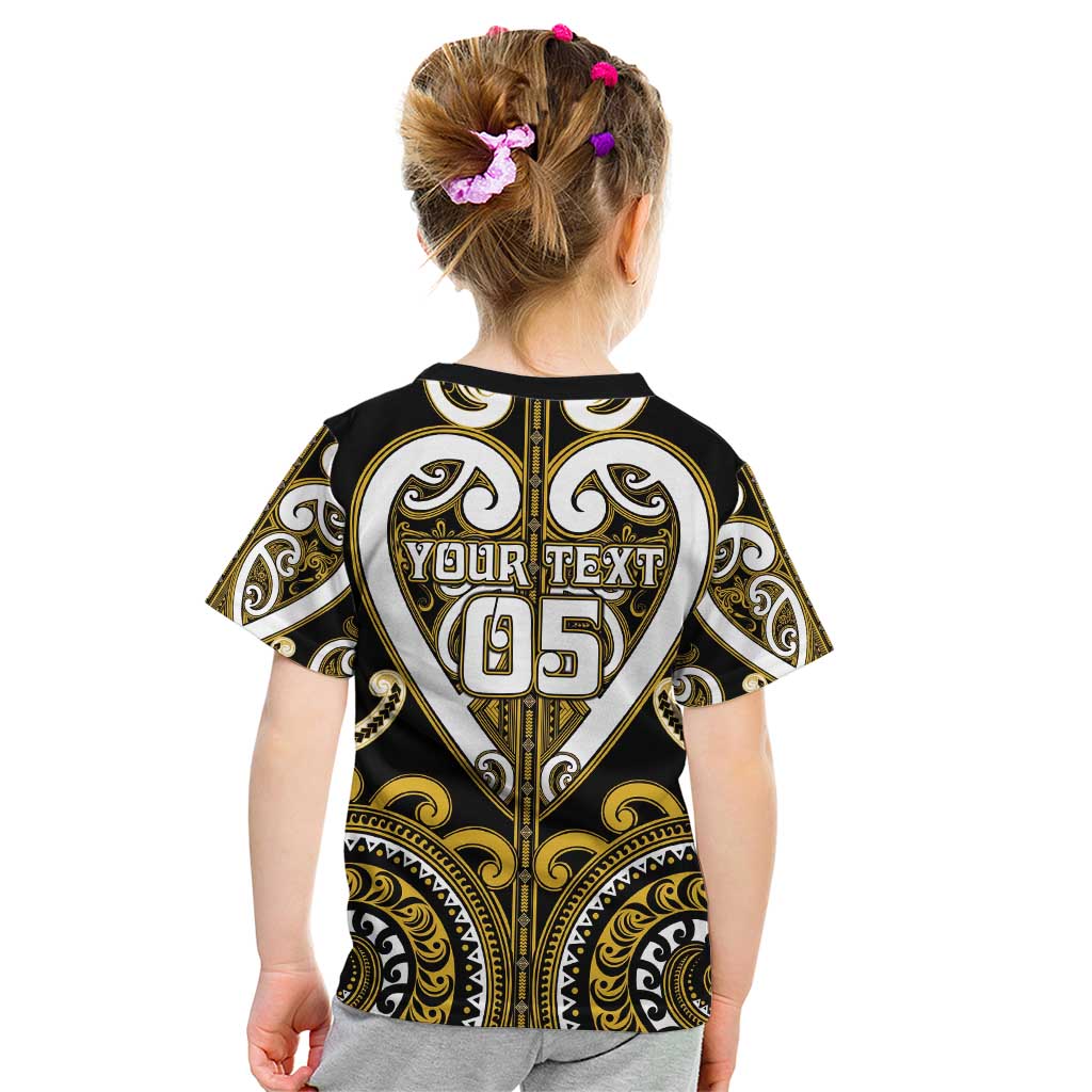 Custom Aotearoa Taranaki Kid T Shirt Maori Tribal Pattern