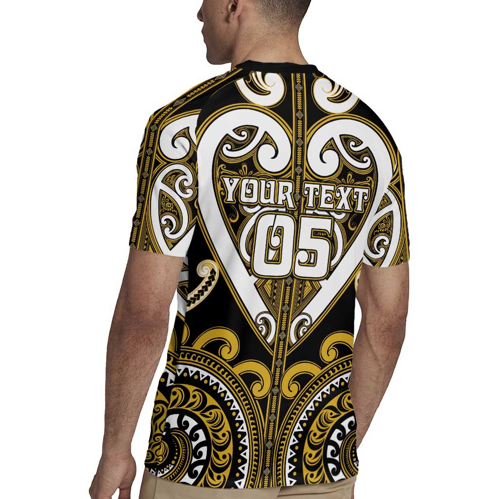 Custom Aotearoa Taranaki Rugby Jersey Maori Tribal Pattern