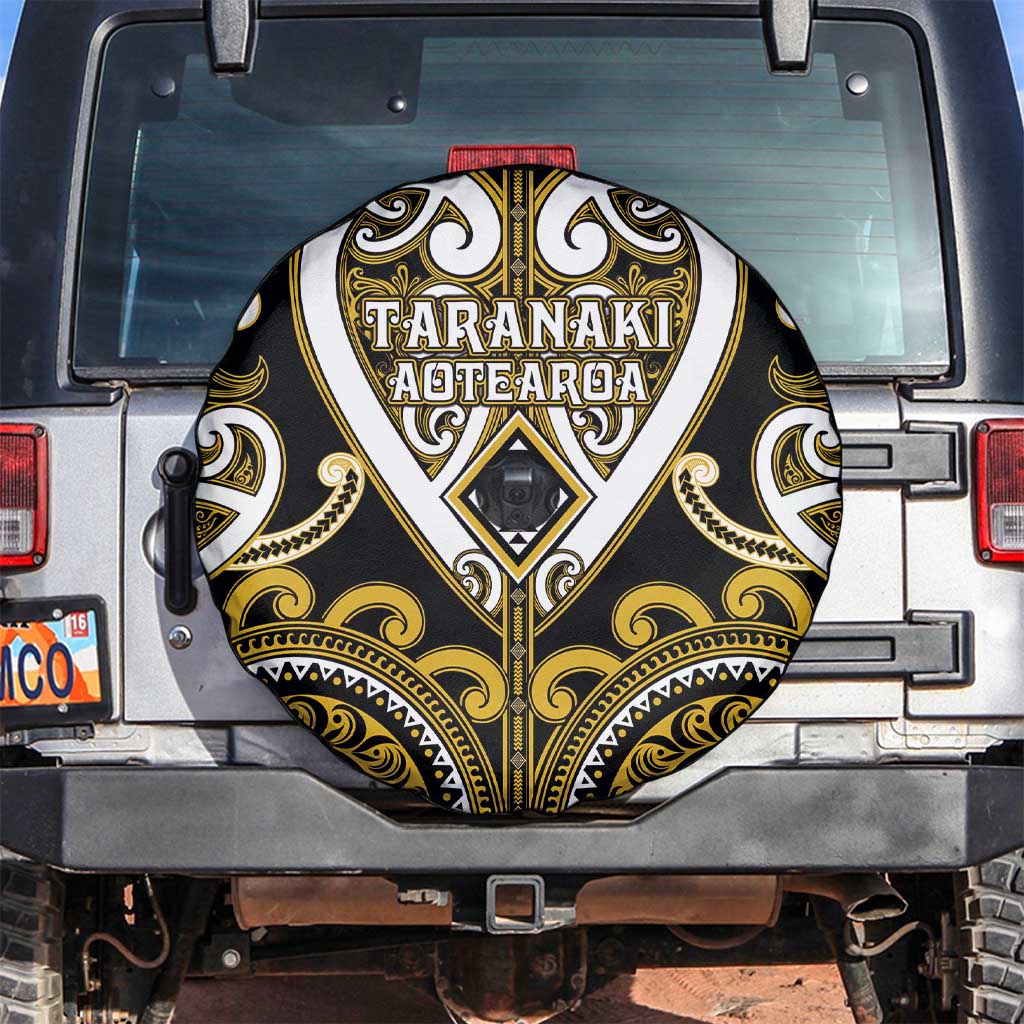 Aotearoa Taranaki Spare Tire Cover Maori Tribal Pattern LT05 Yellow - Polynesian Pride