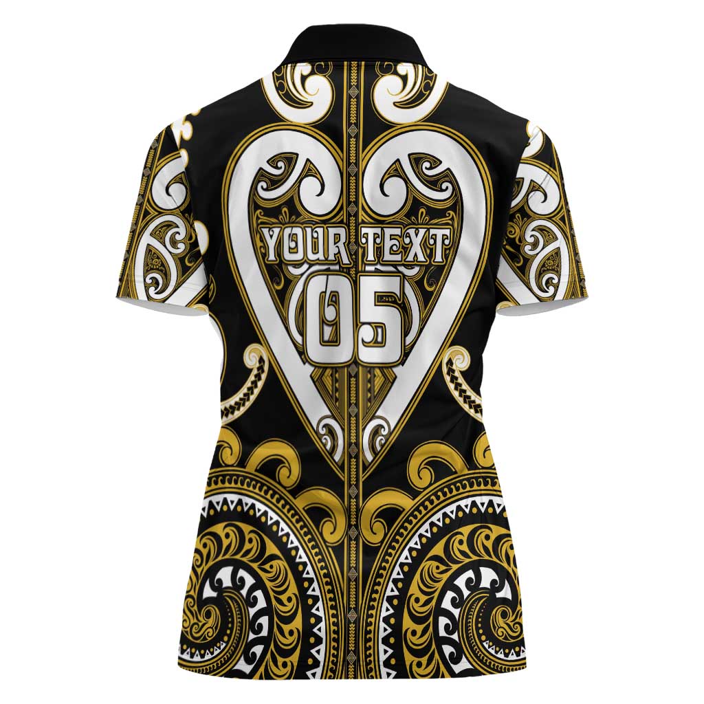 Custom Aotearoa Taranaki Women Polo Shirt Maori Tribal Pattern