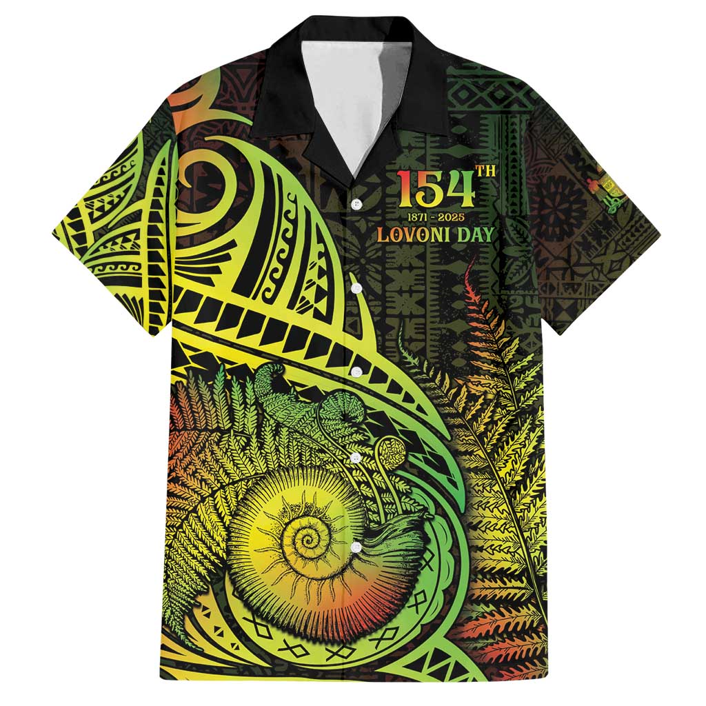 Personalised Fiji Lovoni Day Family Matching Long Sleeve Bodycon Dress and Hawaiian Shirt 154th Years LT05 Dad's Shirt - Short Sleeve Reggae - Polynesian Pride