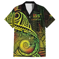 Personalised Fiji Lovoni Day Family Matching Long Sleeve Bodycon Dress and Hawaiian Shirt 154th Years LT05 Dad's Shirt - Short Sleeve Reggae - Polynesian Pride