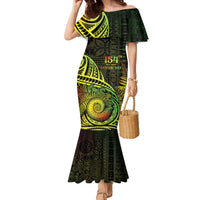 Personalised Fiji Lovoni Day Family Matching Mermaid Dress and Hawaiian Shirt 154th Years LT05 Mom's Dress Reggae - Polynesian Pride