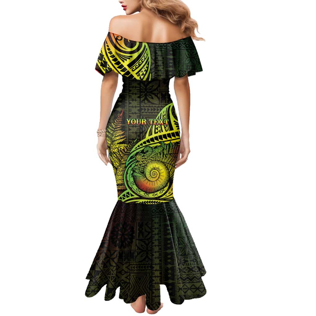 Personalised Fiji Lovoni Day Family Matching Mermaid Dress and Hawaiian Shirt 154th Years LT05 - Polynesian Pride