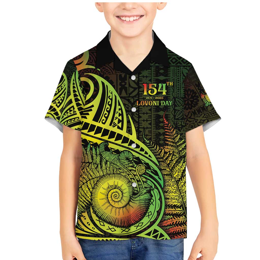 Personalised Fiji Lovoni Day Family Matching Mermaid Dress and Hawaiian Shirt 154th Years LT05 Son's Shirt Reggae - Polynesian Pride