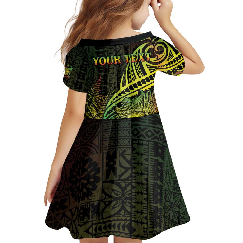 Personalised Fiji Lovoni Day Family Matching Off Shoulder Short Dress and Hawaiian Shirt 154th Years LT05 - Polynesian Pride