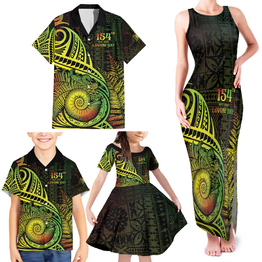 Personalised Fiji Lovoni Day Family Matching Tank Maxi Dress and Hawaiian Shirt 154th Years LT05 - Polynesian Pride