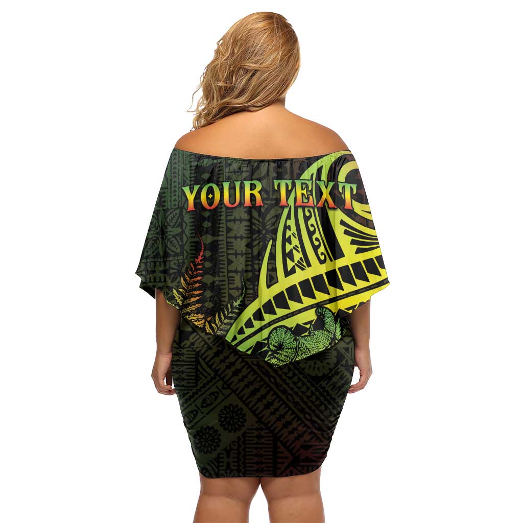 Personalised Fiji Lovoni Day Off Shoulder Short Dress 154th Years