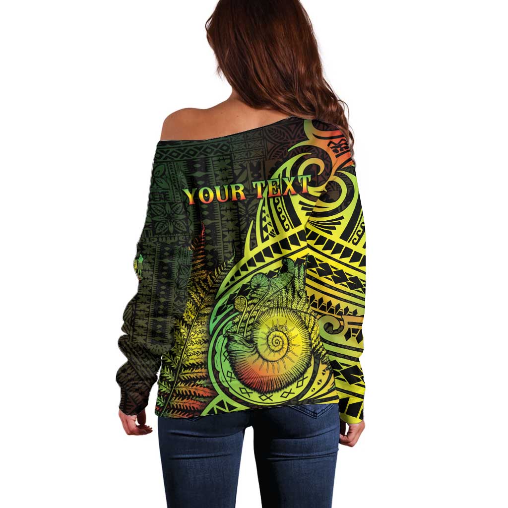 Personalised Fiji Lovoni Day Off Shoulder Sweater 154th Years