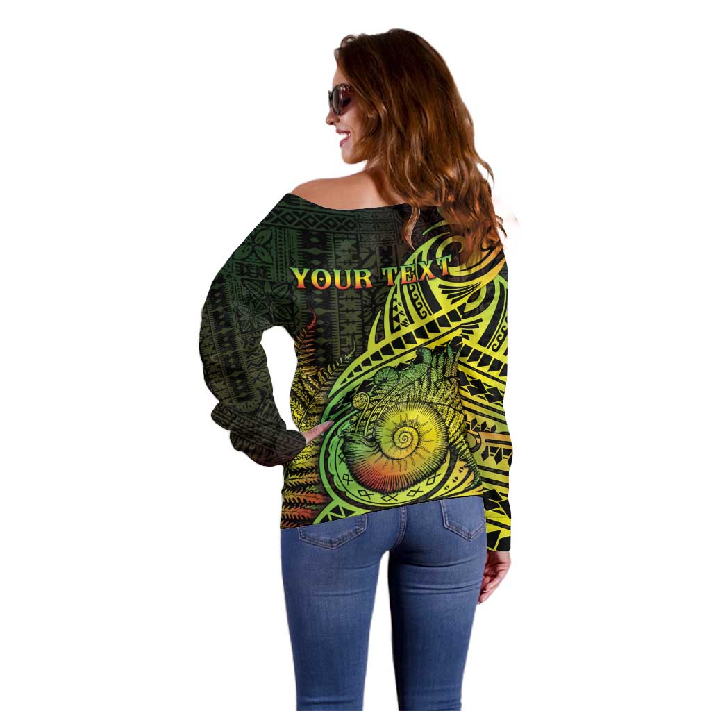 Personalised Fiji Lovoni Day Off Shoulder Sweater 154th Years