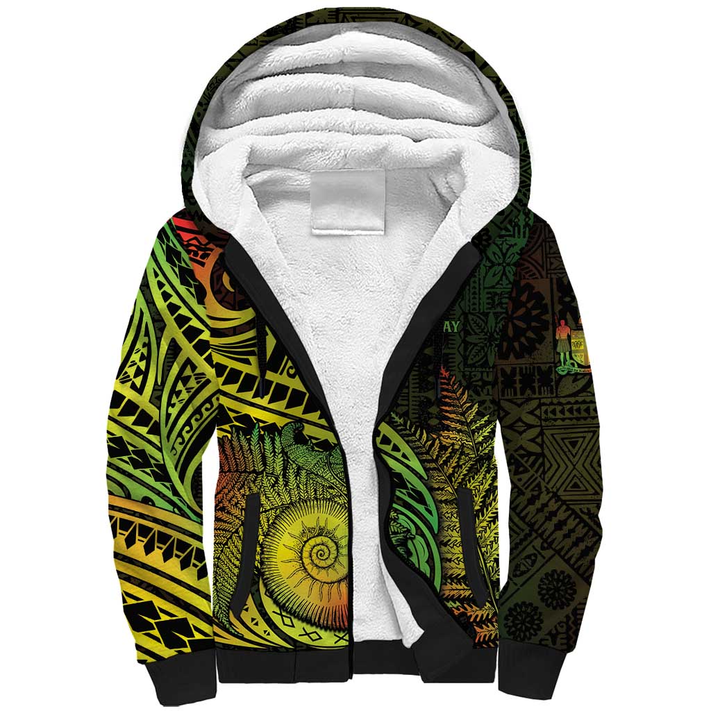 Personalised Fiji Lovoni Day Sherpa Hoodie 154th Years