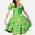 Fiji Lovoni Family Matching Off Shoulder Maxi Dress and Hawaiian Shirt Fijian Tapa Salusalu Green Glitter