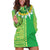 Fiji Lovoni Hoodie Dress Fijian Tapa Salusalu Green Glitter