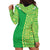 Fiji Lovoni Hoodie Dress Fijian Tapa Salusalu Green Glitter