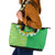Fiji Lovoni Leather Tote Bag Fijian Tapa Salusalu Green Glitter
