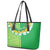 Fiji Lovoni Leather Tote Bag Fijian Tapa Salusalu Green Glitter