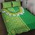 Fiji Lovoni Quilt Bed Set Fijian Tapa Salusalu Green Glitter