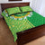 Fiji Lovoni Quilt Bed Set Fijian Tapa Salusalu Green Glitter