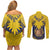 Tokelau Tokehega Day Couples Matching Off Shoulder Short Dress and Long Sleeve Button Shirt National Badge Special Style - Polynesian Pride