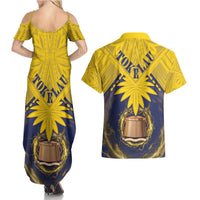 Tokelau Tokehega Day Couples Matching Summer Maxi Dress and Hawaiian Shirt National Badge Special Style LT05 - Polynesian Pride
