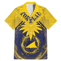 Tokelau Tokehega Day Family Matching Mermaid Dress and Hawaiian Shirt National Badge Special Style LT05 Dad's Shirt - Short Sleeve Yellow - Polynesian Pride