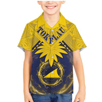 Tokelau Tokehega Day Family Matching Mermaid Dress and Hawaiian Shirt National Badge Special Style LT05 Son's Shirt Yellow - Polynesian Pride