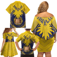 Tokelau Tokehega Day Family Matching Off Shoulder Short Dress and Hawaiian Shirt National Badge Special Style LT05 - Polynesian Pride