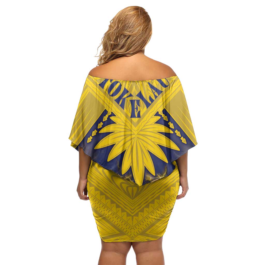 Tokelau Tokehega Day Family Matching Off Shoulder Short Dress and Hawaiian Shirt National Badge Special Style LT05 - Polynesian Pride