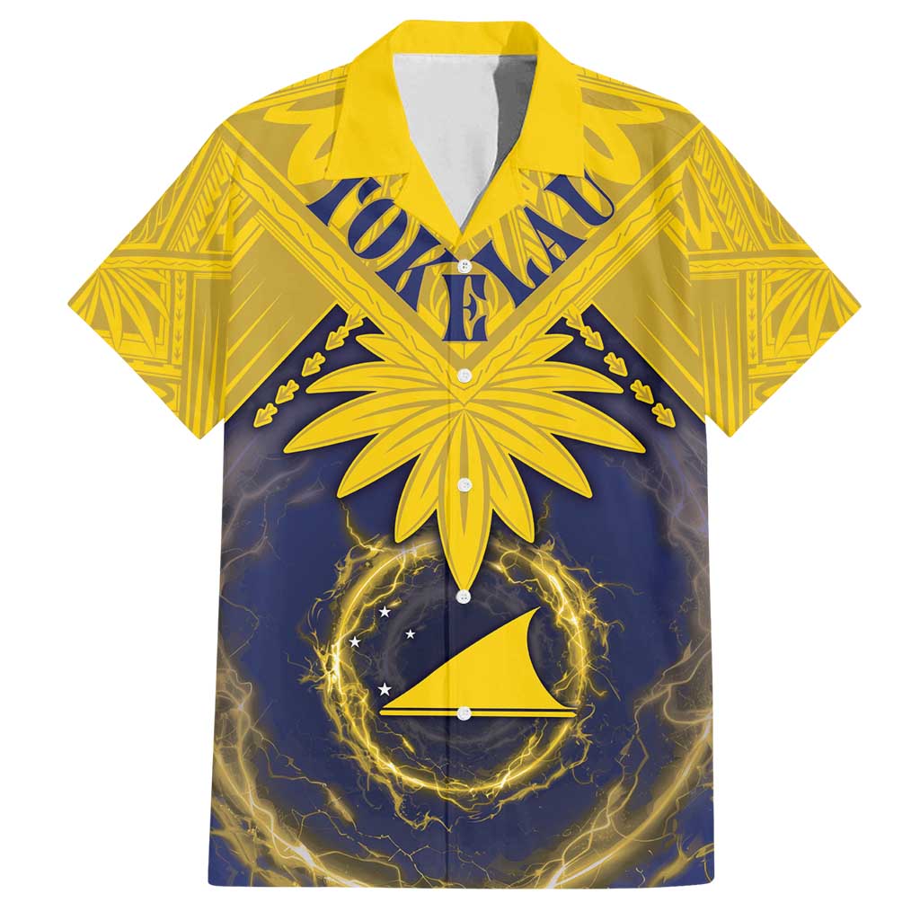 Tokelau Tokehega Day Family Matching Puletasi and Hawaiian Shirt National Badge Special Style LT05 Dad's Shirt - Short Sleeve Yellow - Polynesian Pride