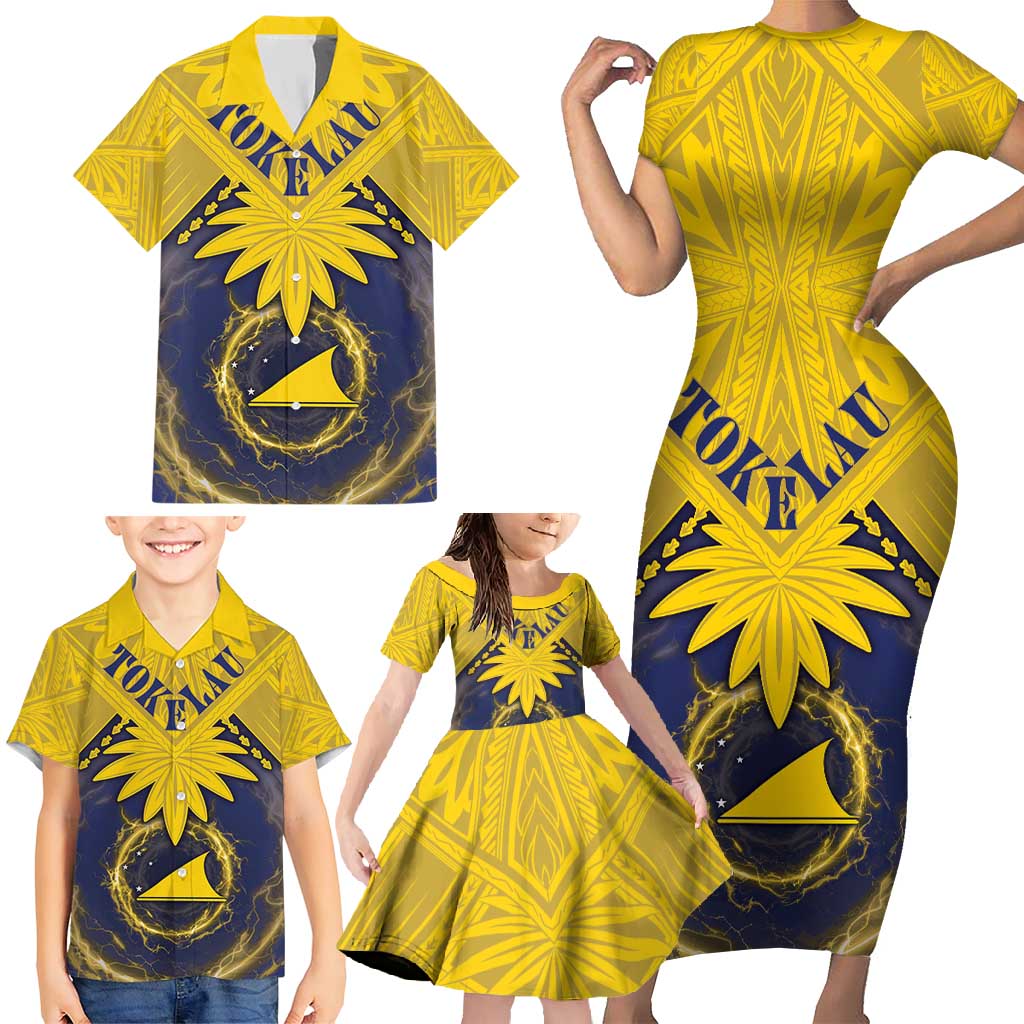 Tokelau Tokehega Day Family Matching Short Sleeve Bodycon Dress and Hawaiian Shirt National Badge Special Style LT05 - Polynesian Pride