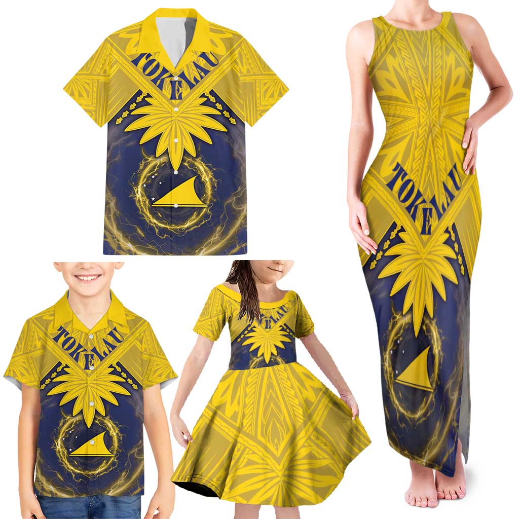 Tokelau Tokehega Day Family Matching Tank Maxi Dress and Hawaiian Shirt National Badge Special Style LT05 - Polynesian Pride