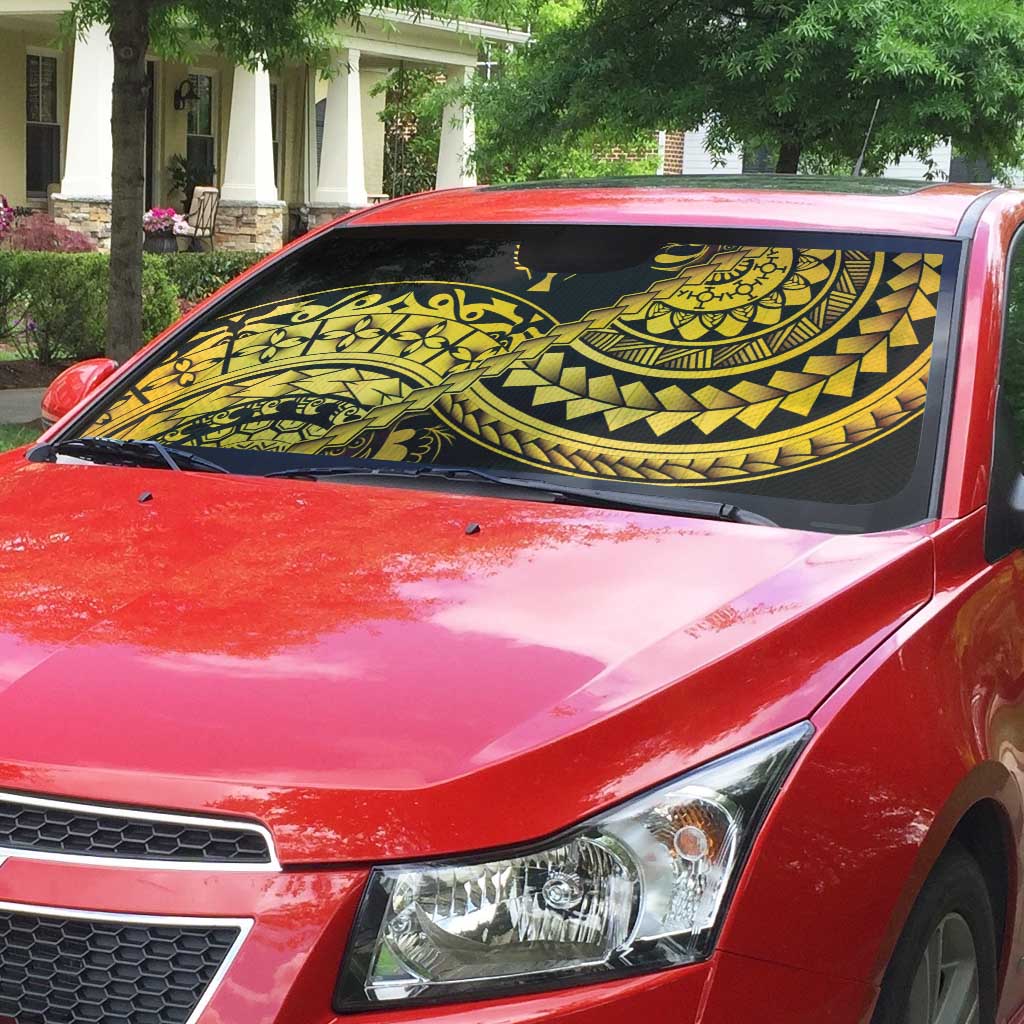 Kosrae Liberation Day Auto Sun Shade Polynesian Floral Tattoo - Polynesian Pride