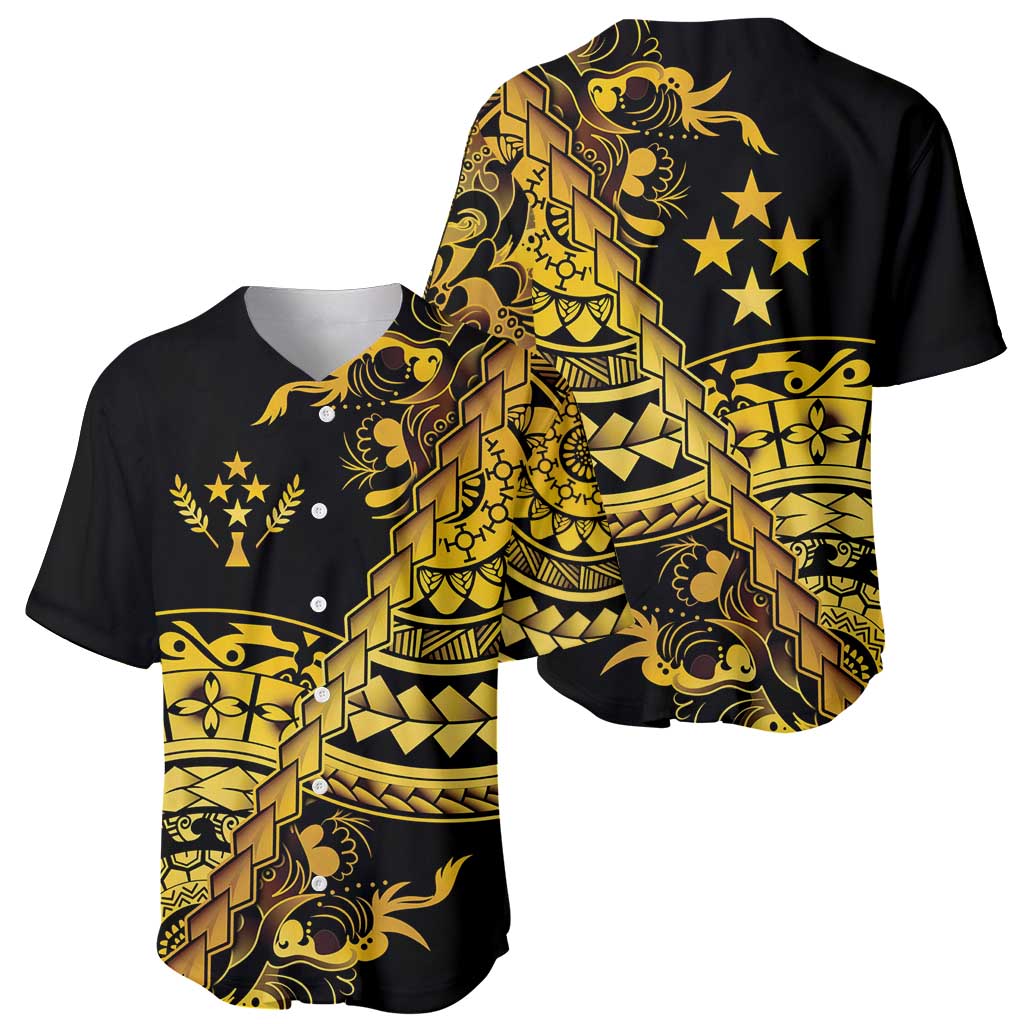 Kosrae Liberation Day Baseball Jersey Polynesian Floral Tattoo - Polynesian Pride