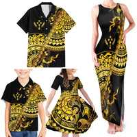 Kosrae Liberation Day Family Matching Tank Maxi Dress and Hawaiian Shirt Polynesian Floral Tattoo LT05 - Polynesian Pride