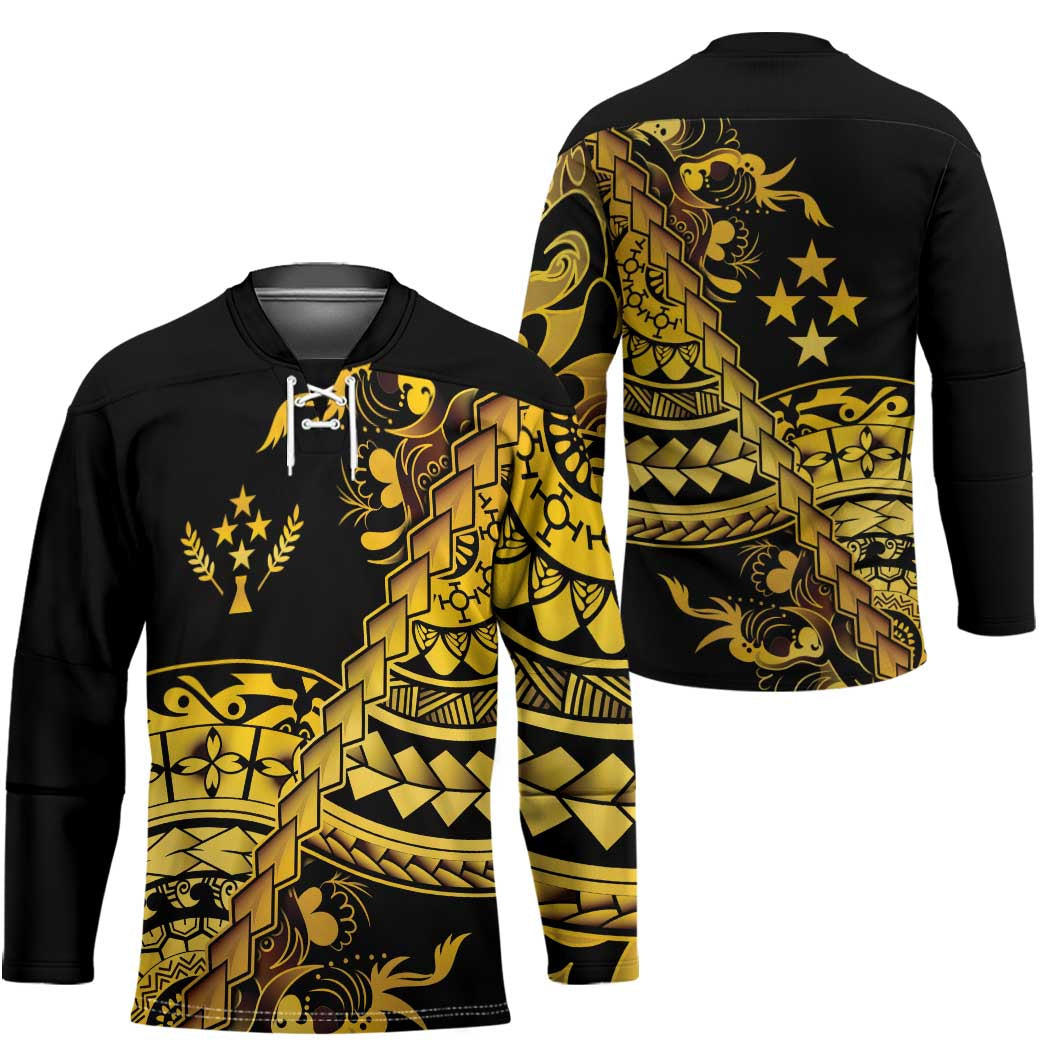 Kosrae Liberation Day Hockey Jersey Polynesian Floral Tattoo - Polynesian Pride