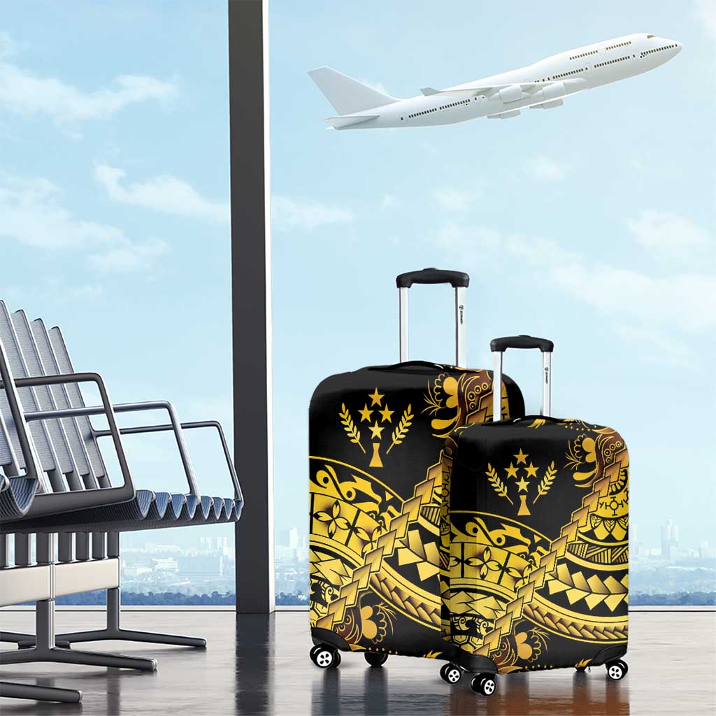 Kosrae Liberation Day Luggage Cover Polynesian Floral Tattoo - Polynesian Pride