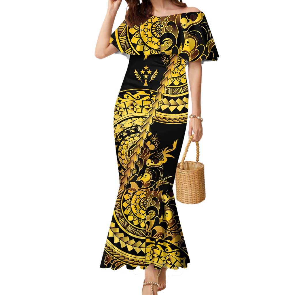 Kosrae Liberation Day Mermaid Dress Polynesian Floral Tattoo - Polynesian Pride