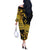Kosrae Liberation Day Off The Shoulder Long Sleeve Dress Polynesian Floral Tattoo - Polynesian Pride