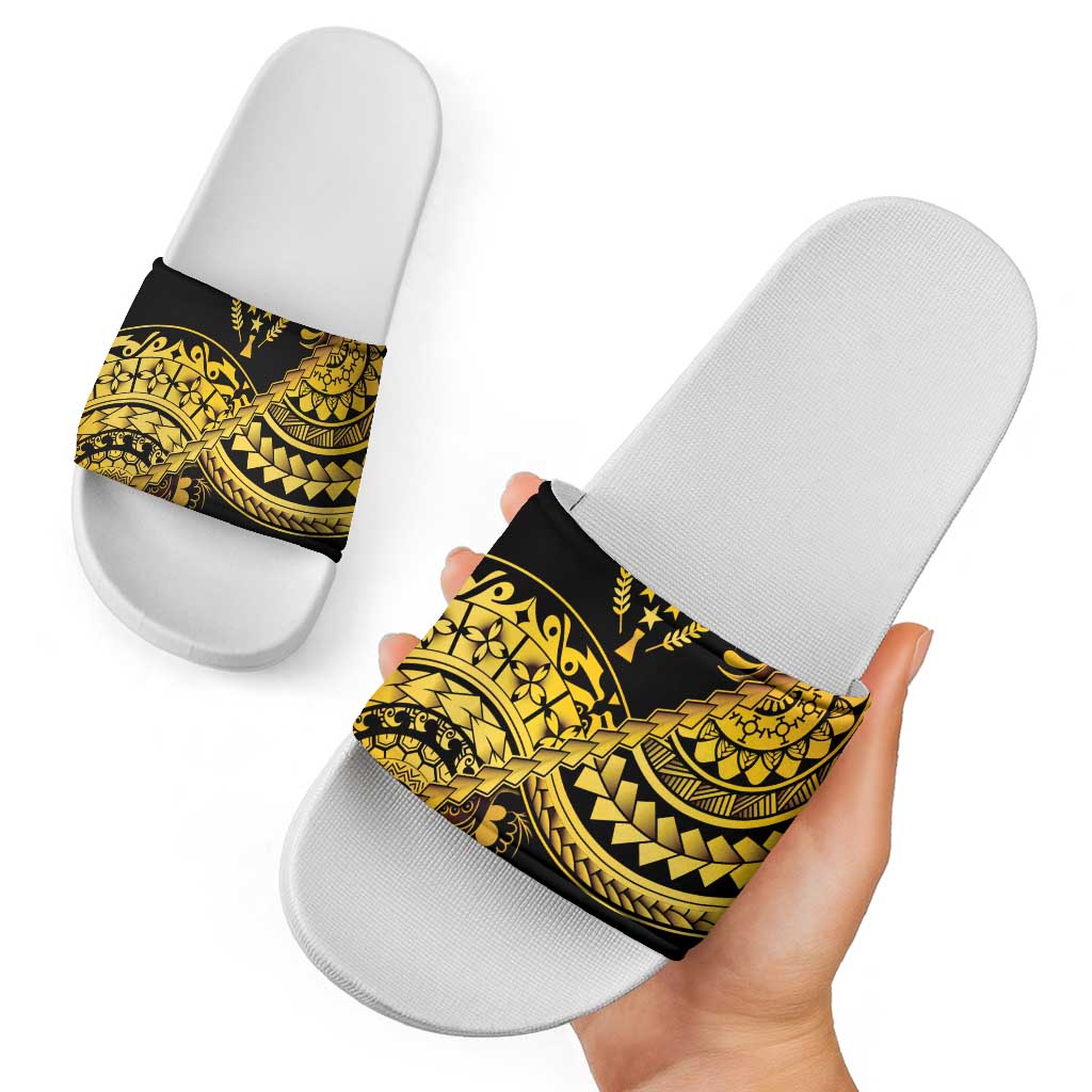 Kosrae Liberation Day Slide Sandals Polynesian Floral Tattoo - Polynesian Pride