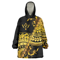 Kosrae Liberation Day Wearable Blanket Hoodie Polynesian Floral Tattoo LT05 One Size Gold - Polynesian Pride