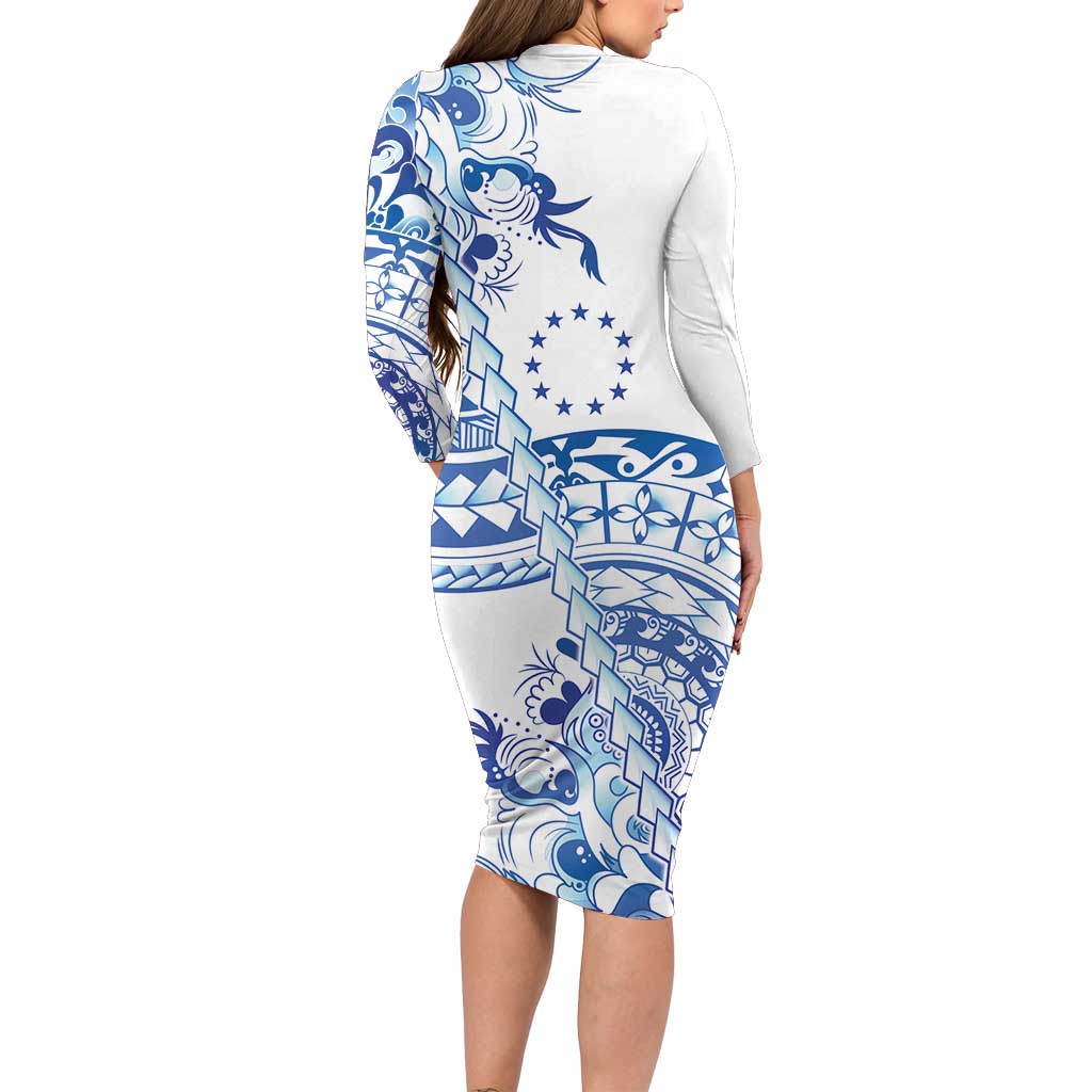 Pohnpei Liberation Day Family Matching Long Sleeve Bodycon Dress and Hawaiian Shirt Polynesian Floral Tattoo LT05 - Polynesian Pride