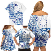 Pohnpei Liberation Day Family Matching Off Shoulder Short Dress and Hawaiian Shirt Polynesian Floral Tattoo LT05 - Polynesian Pride