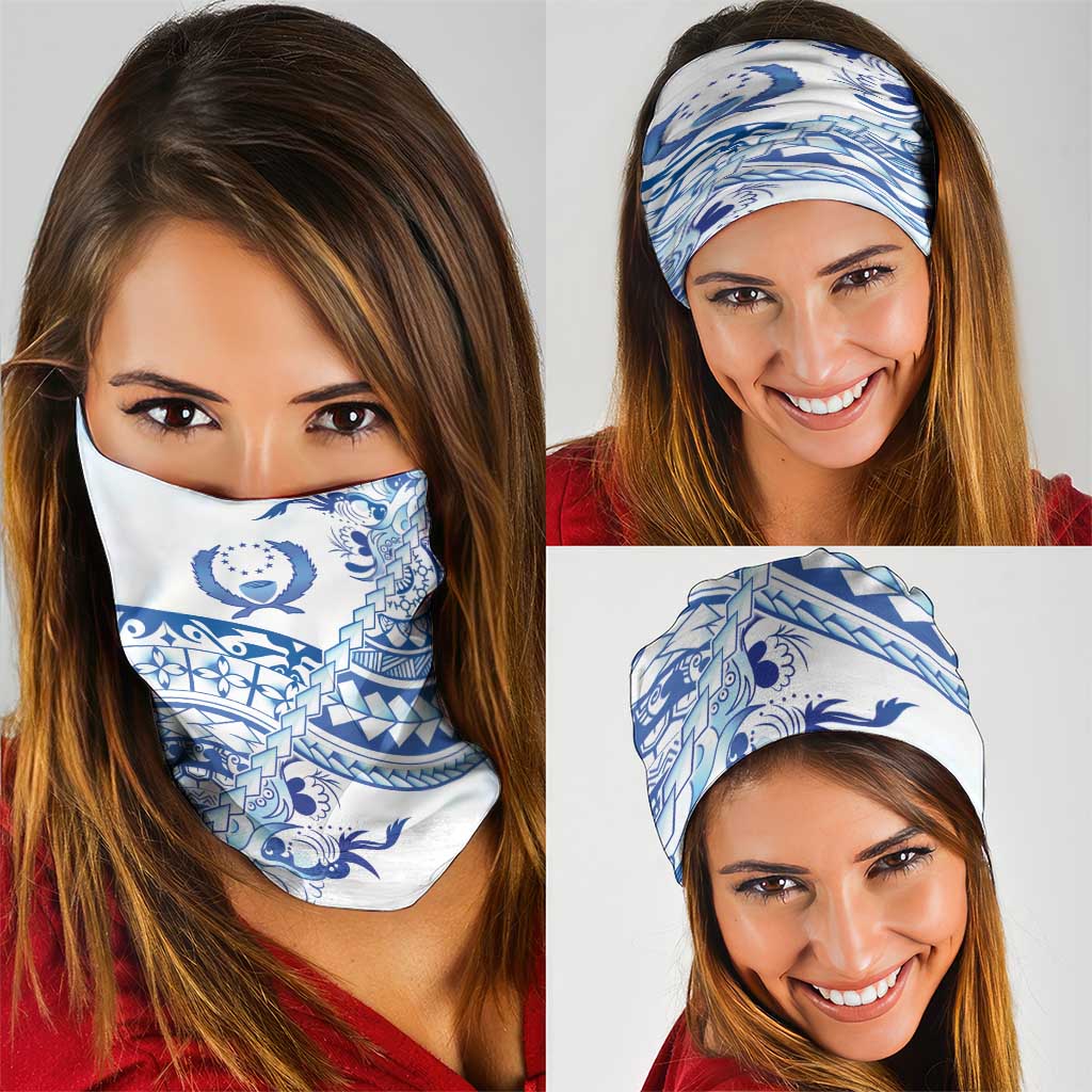 Pohnpei Liberation Day Neck Gaiter Polynesian Floral Tattoo LT05
